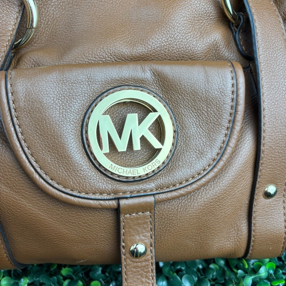 MICHAEL KORS FULTON SHOULDER BAG CAMEL BROWN COLOR - Picture 7 of 11